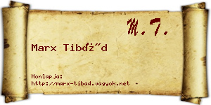 Marx Tibád névjegykártya